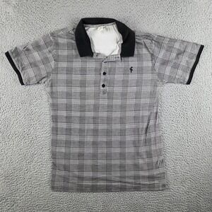 Father Sons Polo Shirt Mens XL (M) Gray Plaid Short Sleeve Casual